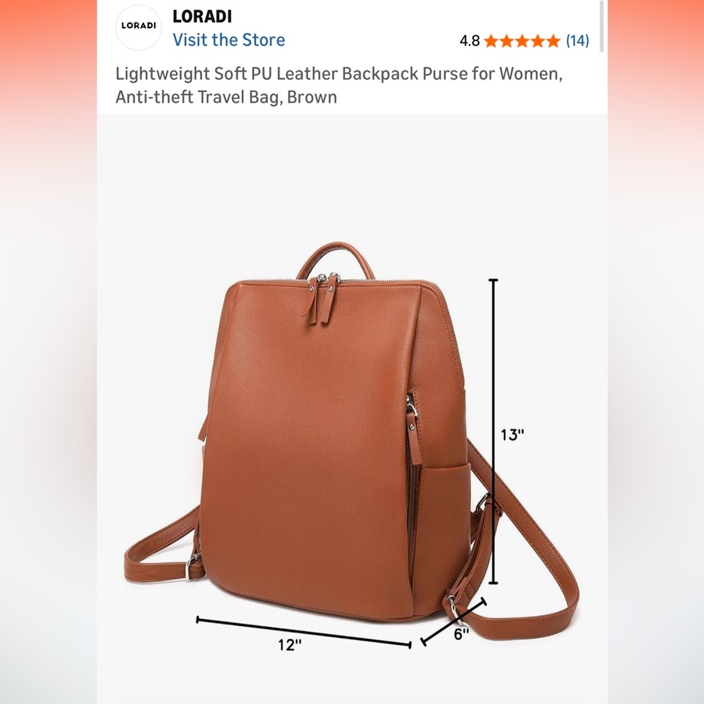 Women’s Brown Faux Leather Backpack